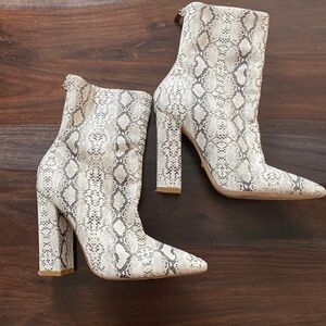 Raye Snakeskin Print Boots